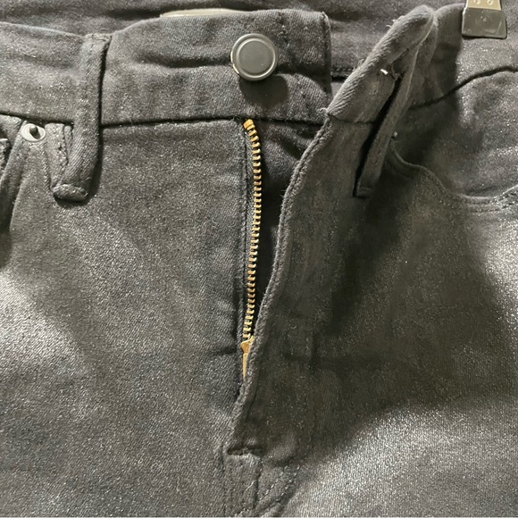 Good American Women's 0/25 Good Legs Straight Jean Black Coated GST001STNA - Picture 5 of 13